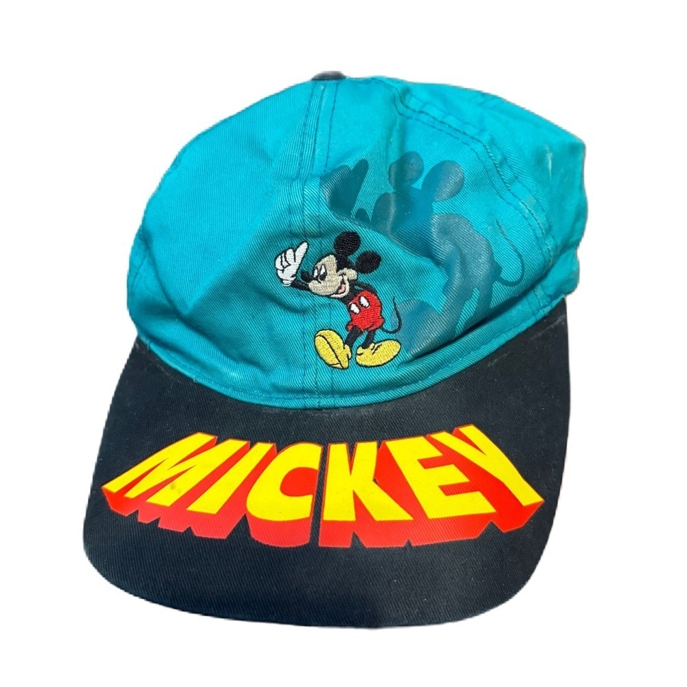 Vintage Mickey Mouse Unlimited SnapBack Colorful Hat 90s Blue Yellow Bold